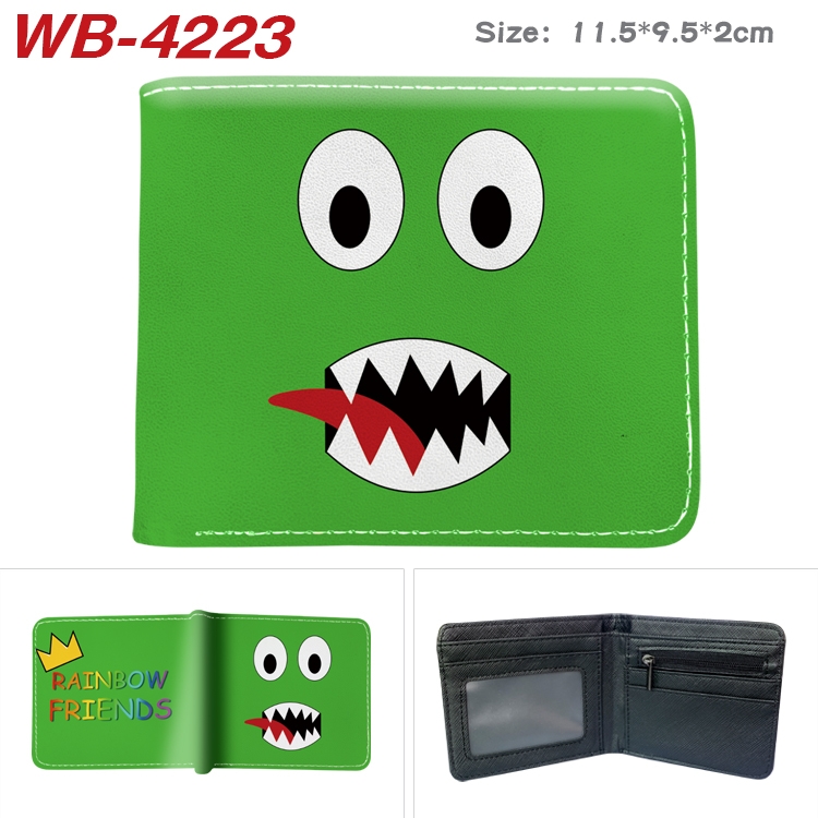 Rainbow friends Animation color PU leather folding wallet 11.5X9X2CM WB-4223A