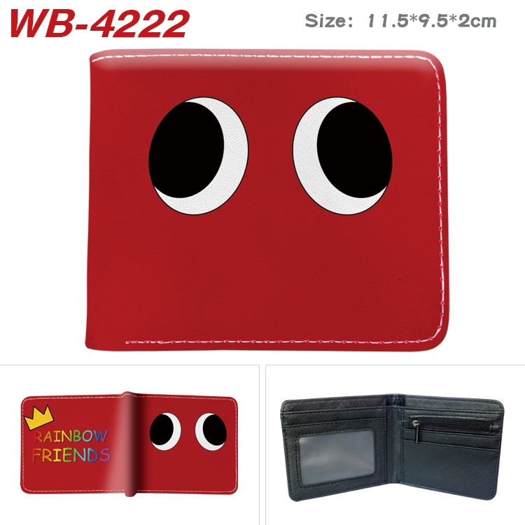 Rainbow friends Animation color PU leather folding wallet 11.5X9X2CM WB-4222A