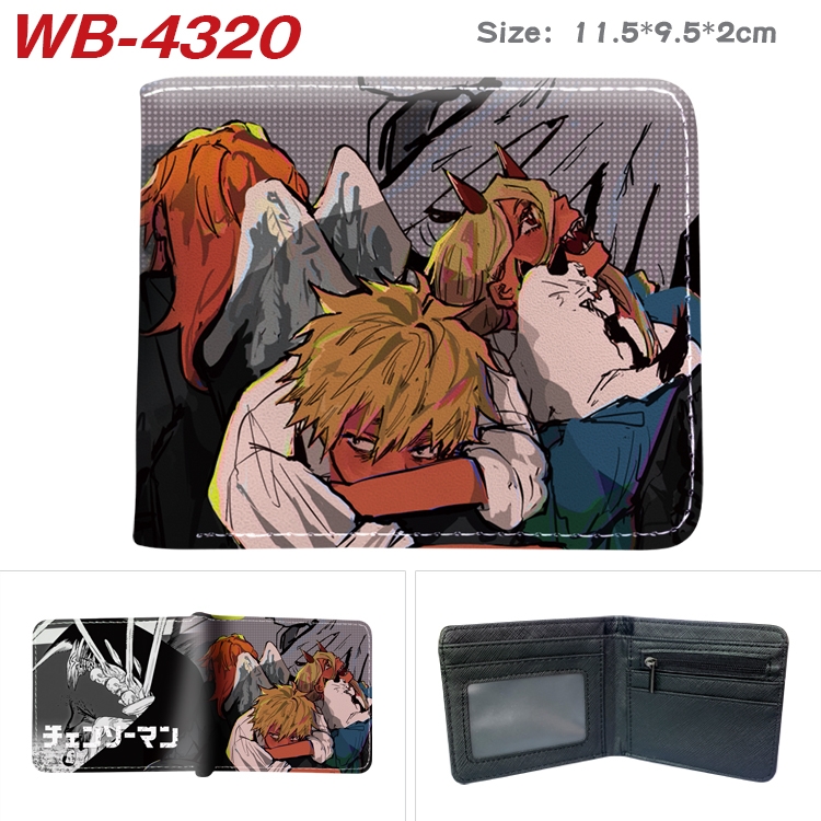 Chainsaw man Animation color PU leather folding wallet 11.5X9X2CM WB-4320A