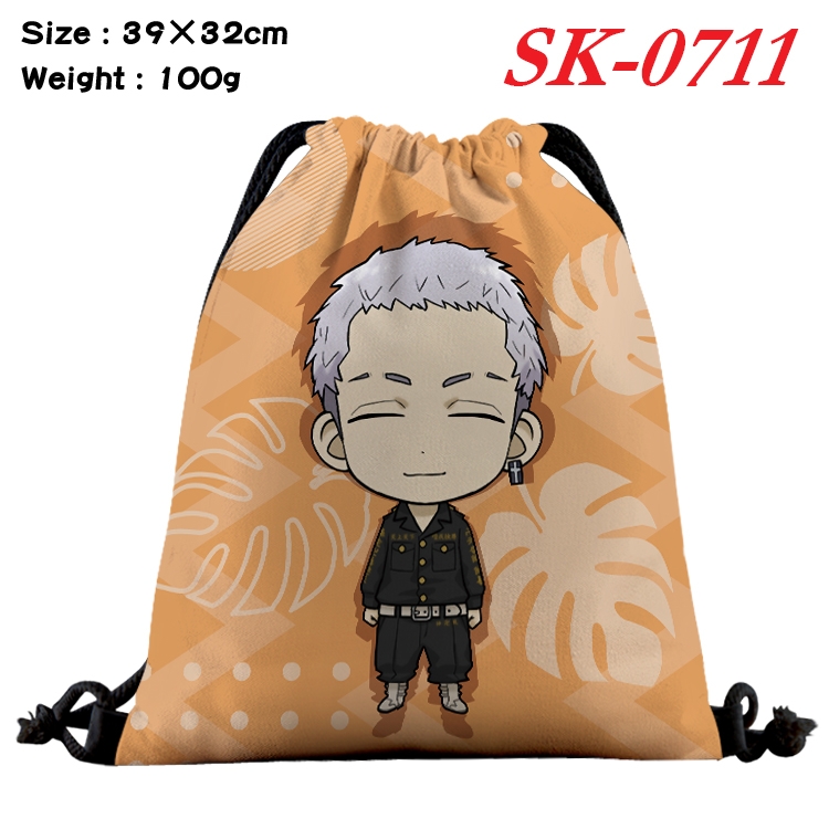 Tokyo Revengers cartoon Waterproof Nylon Full Color Drawstring Pocket 39x32cm SK-0711A