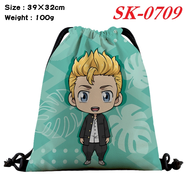 Tokyo Revengers cartoon Waterproof Nylon Full Color Drawstring Pocket 39x32cm SK-0709A