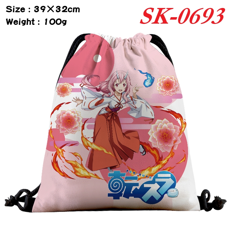 That Time I Got Slim cartoon Waterproof Nylon Full Color Drawstring Pocket 39x32cm SK-0693A