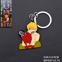 Chainsaw man Metal key chain p...