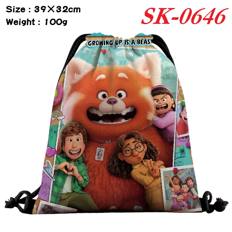 Turning Red Anime perimeter waterproof nylon full color bundle pocket 39x32cm SK-0646A