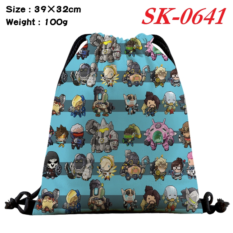 Overwatch Anime perimeter waterproof nylon full color bundle pocket 39x32cm SK-0641A