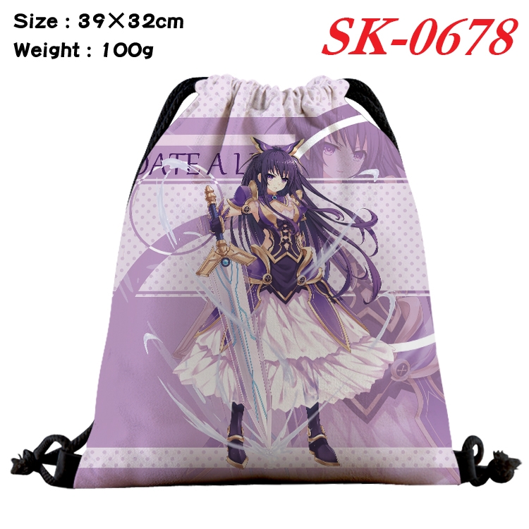 Date-A-Live Anime perimeter waterproof nylon full color bundle pocket 39x32cm SK-0678A