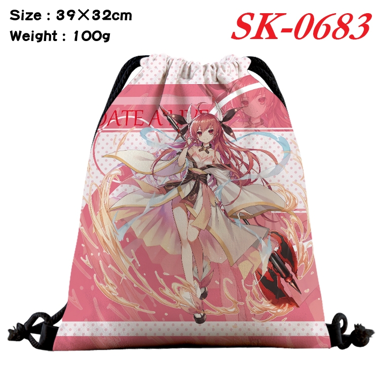 Date-A-Live Anime perimeter waterproof nylon full color bundle pocket 39x32cm SK-0683A