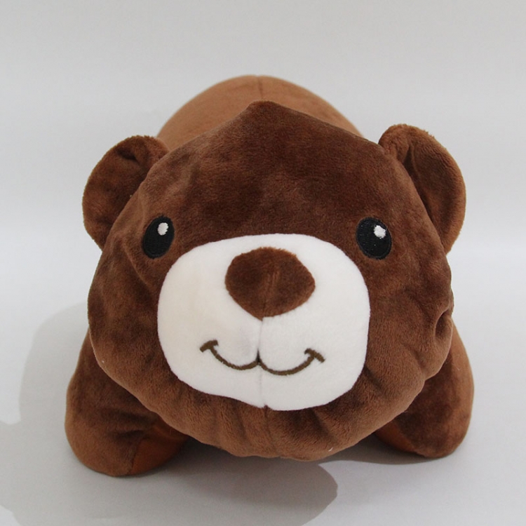 Brown bear Crystal super soft PP cotton plush doll toy 30x16x18CM into U-shaped pillow 32x28x9CM