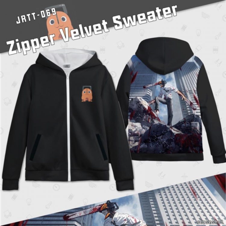 Chainsaw man Anime full-color plush zipper sweater  from S to 3XL JRTT069 