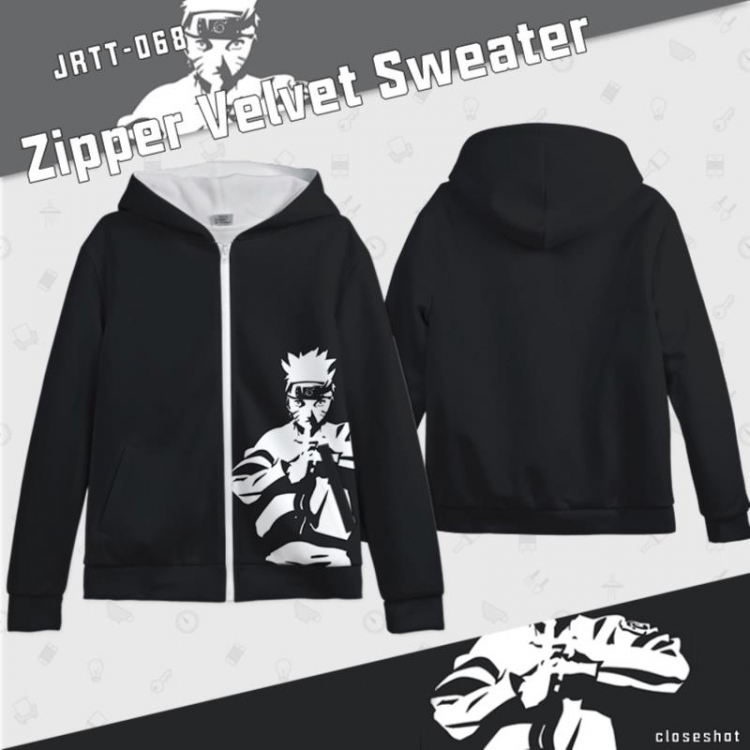 Naruto Anime full-color plush zipper sweater  from S to 3XL JRTT068