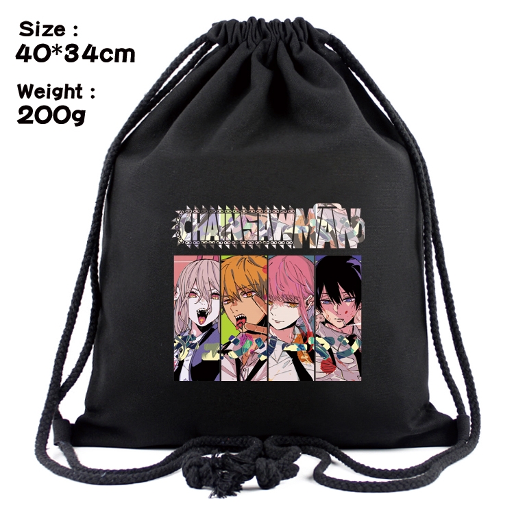 Chainsaw man Anime Coloring Book Drawstring Backpack 40X34cm 200g