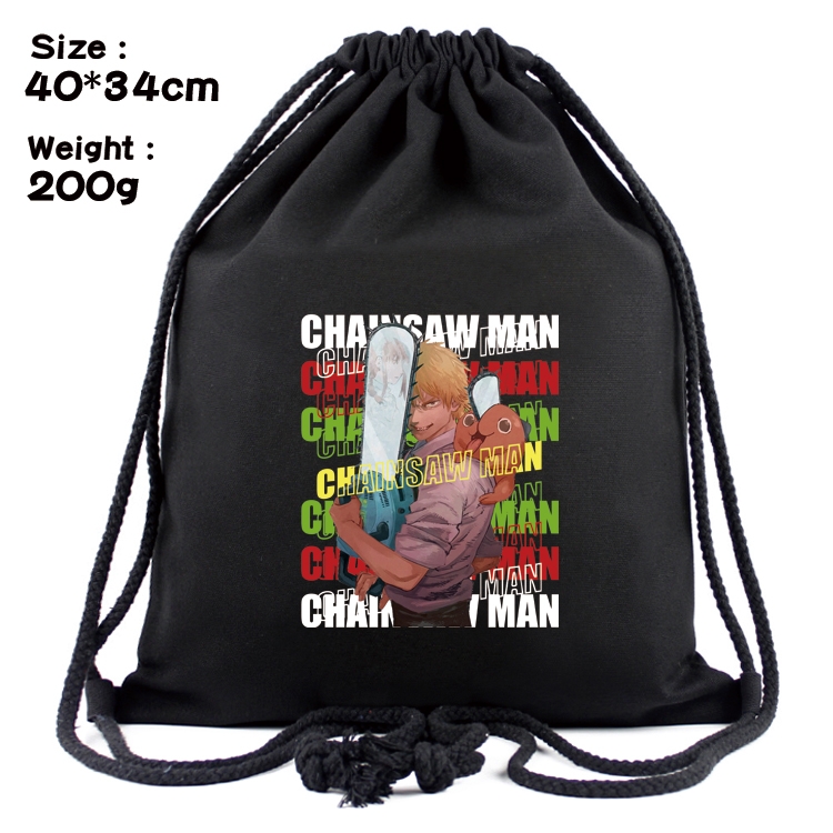 Chainsaw man Anime Coloring Book Drawstring Backpack 40X34cm 200g