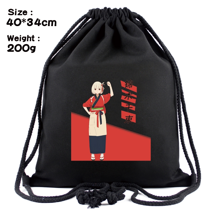 Lycoris Recoil Anime Coloring Book Drawstring Backpack 40X34cm 200g