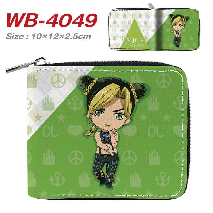 JoJos Bizarre Adventure Anime Full Color Short All Inclusive Zipper Wallet 10x12x2.5cm WB-4049A