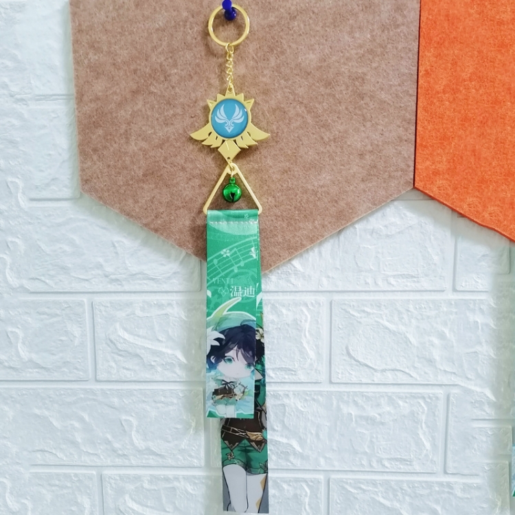 Genshin Impact Wind chime ribbon key chain luminous pendant price for 5 pcs
