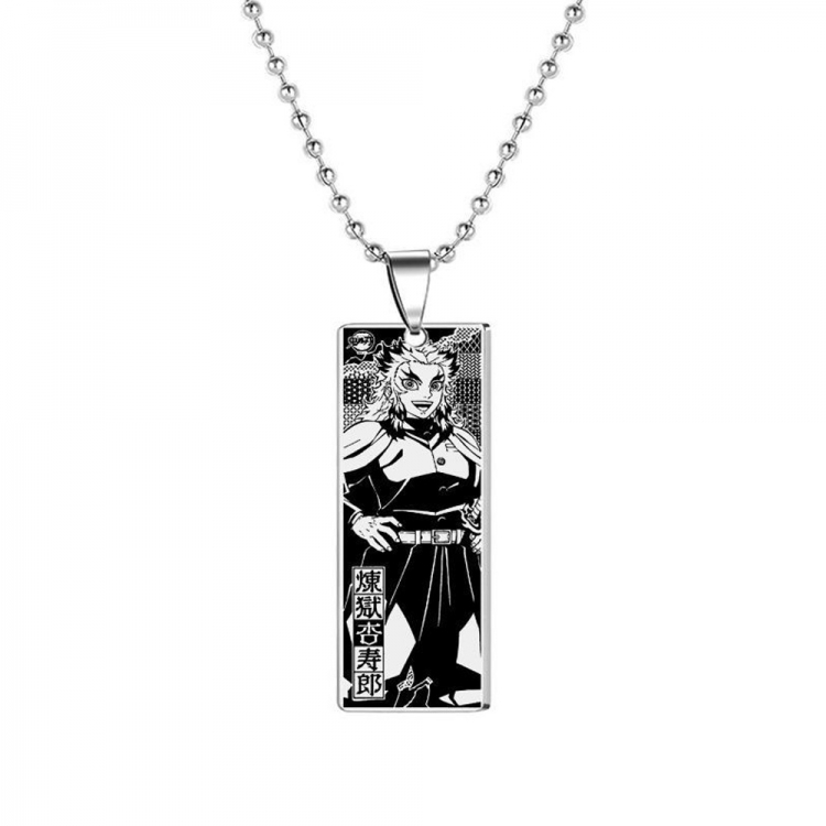 Demon Slayer Kimets Stainless steel laser pendant necklace price for 5 pcs OPP bag packaging 