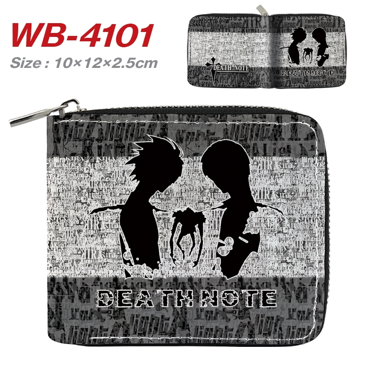 Death note Anime Full Color Short All Inclusive Zipper Wallet 10x12x2.5cm WB-4101A