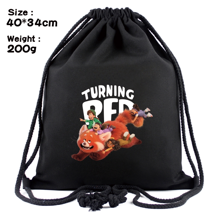 Turning Red Anime Coloring Book Drawstring Backpack 40X34cm 200g