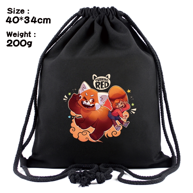 Turning Red Anime Coloring Book Drawstring Backpack 40X34cm 200g