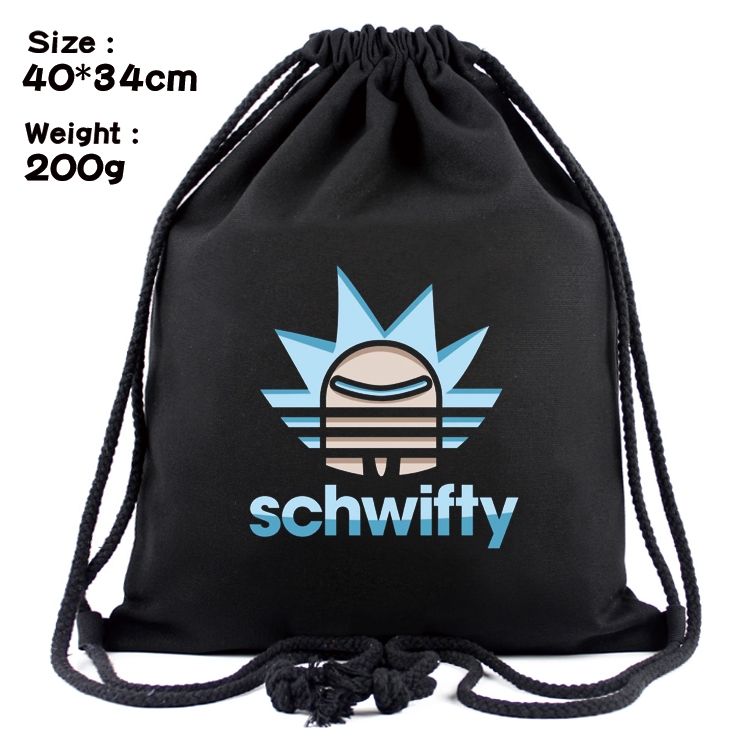 Rick and Morty Anime Coloring Book Drawstring Backpack 40X34cm 200g