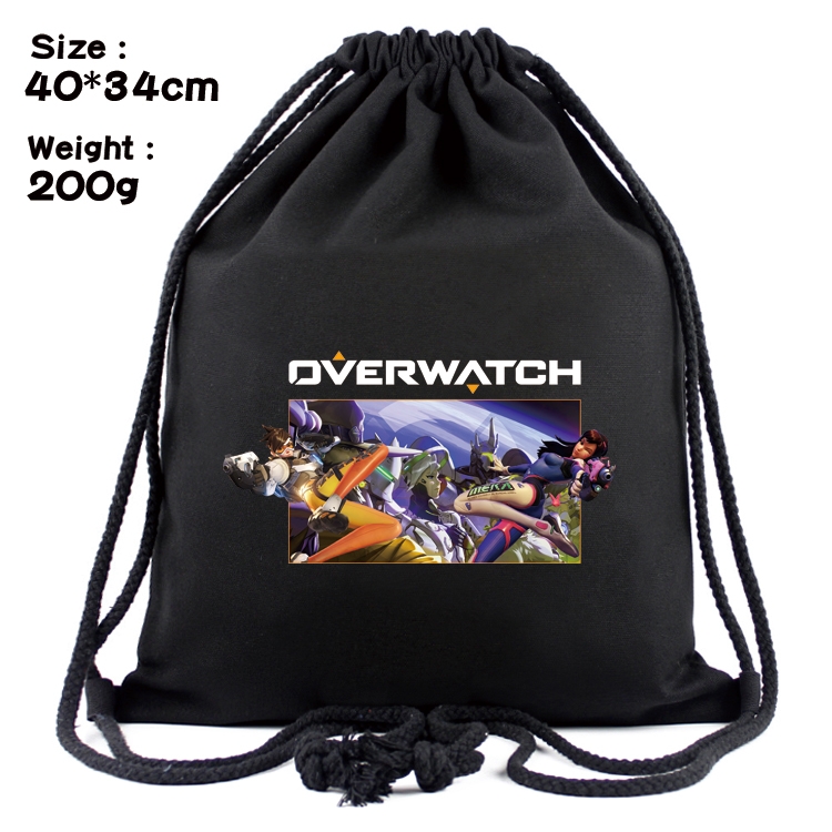 Overwatch Anime Coloring Book Drawstring Backpack 40X34cm 200g