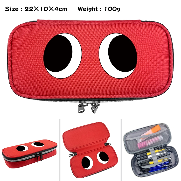 Rainbow friends Anime Waterproof canvas zipper clamshell pencil case pencil case 22x10x4cm