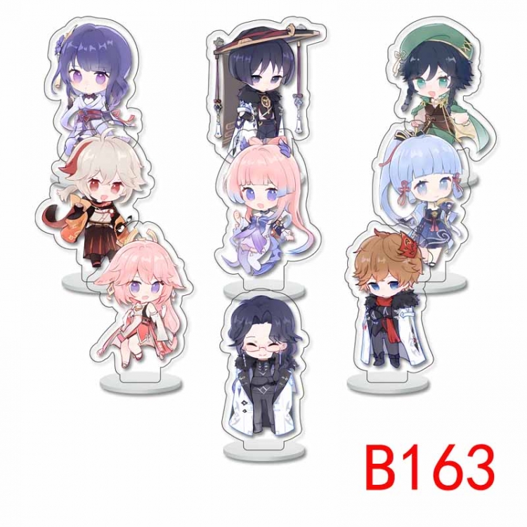 Genshin Impact Anime transparent acrylic Standing Plates Keychain 6cm a set of 9 B163