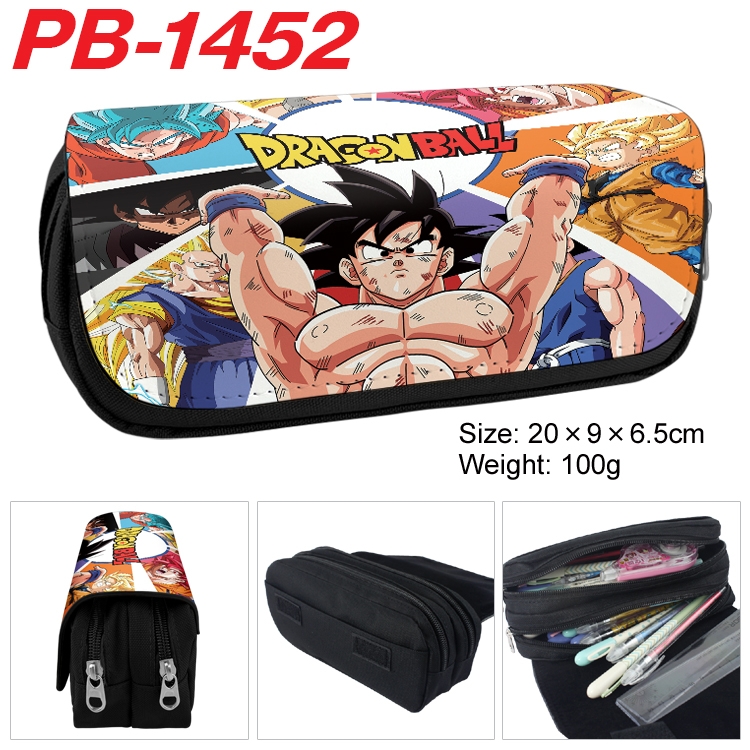 DRAGON BALL Cartoon double-layer zipper canvas stationery case pencil Bag 20×9×6.5cm PB-1452
