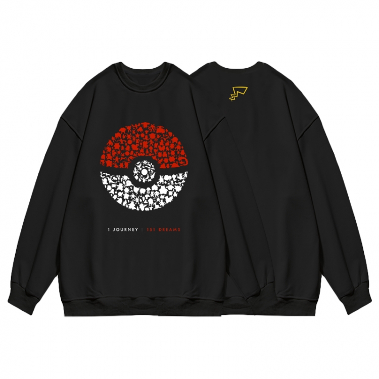 Pokemon Anime print fashion casual thick hooded sweater  from S to 3XL