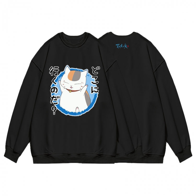 Natsume_Yuujintyou Anime print fashion casual thick hooded sweater  from S to 3XL