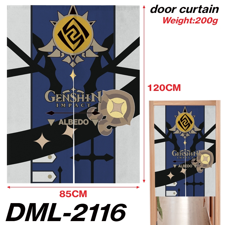 Genshin Impact Animation full-color curtain 85x120CM DML-2116