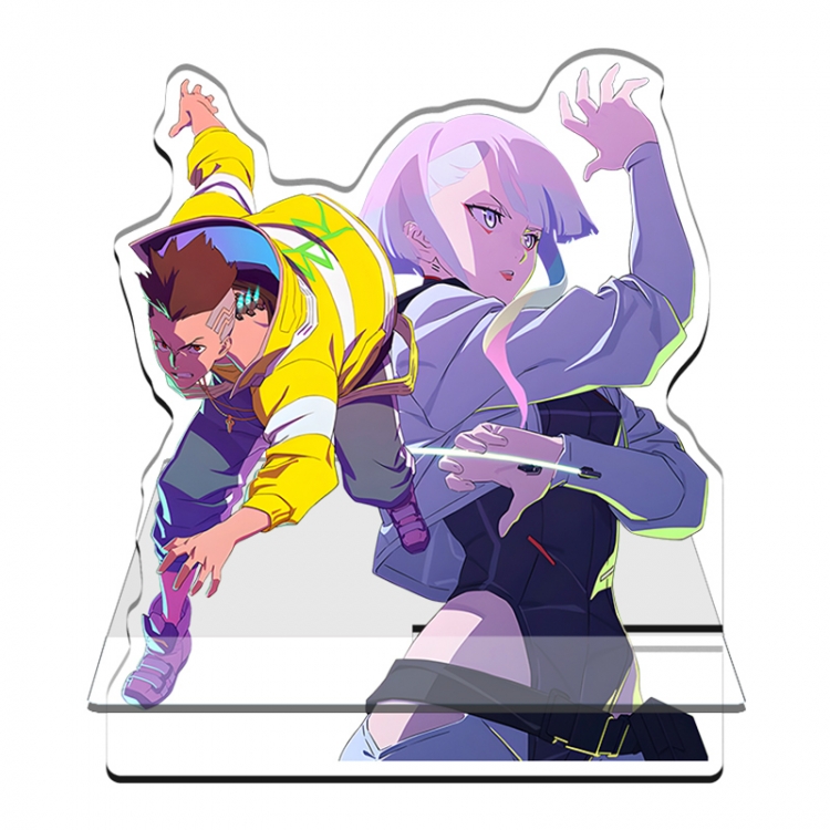 Cyberpunk Edgerunners Anime Acrylic special-shaped Mobile phone holder Standing Plates 11x13cm