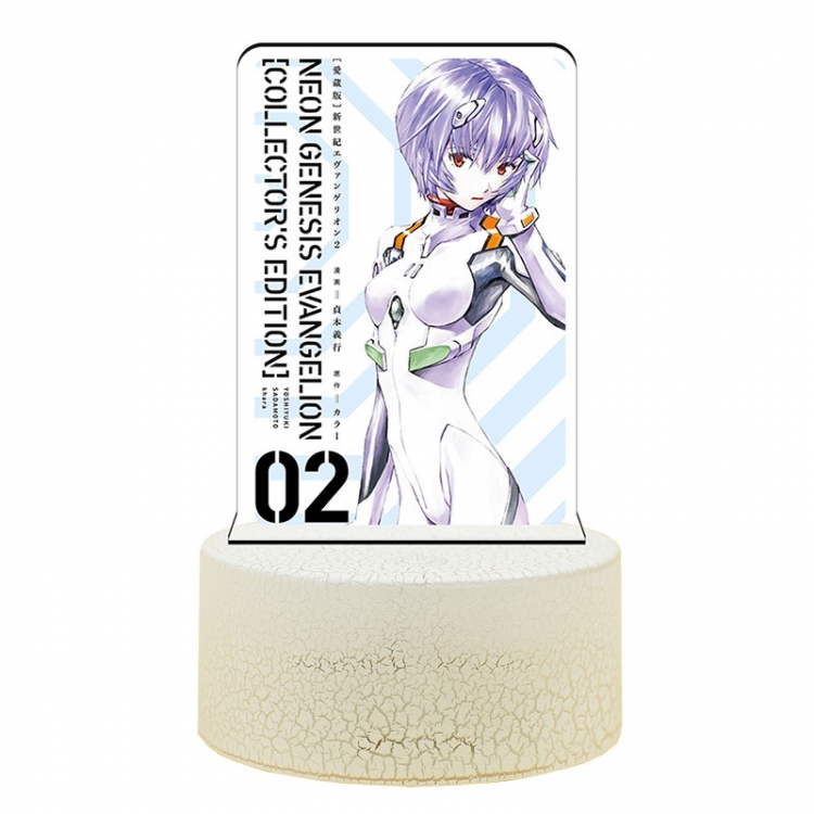 EVA Acrylic night light 16 kinds of color changing USB interface box 14X7X4CM white base