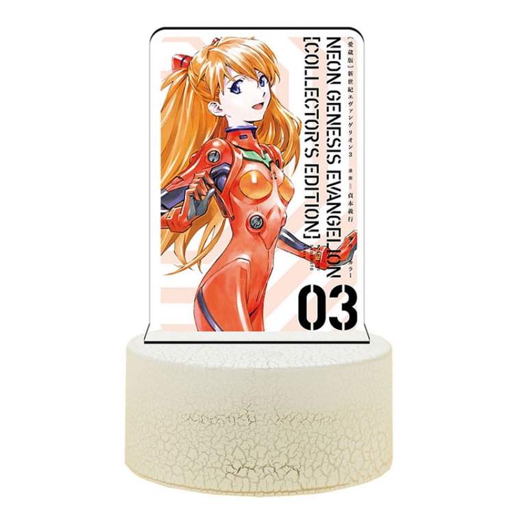 EVA Acrylic night light 16 kinds of color changing USB interface box 14X7X4CM white base