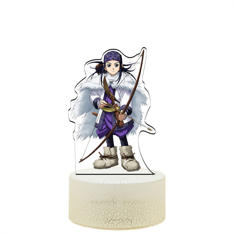 Golden Kamuy 3 Acrylic Night Light 16 Color-changing USB Interface Box Set 19X7X4CM white base