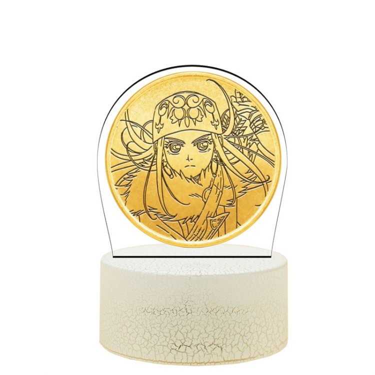 Golden Kamuy 3  Acrylic night light 16 kinds of color changing USB interface box 14X7X4CM white base