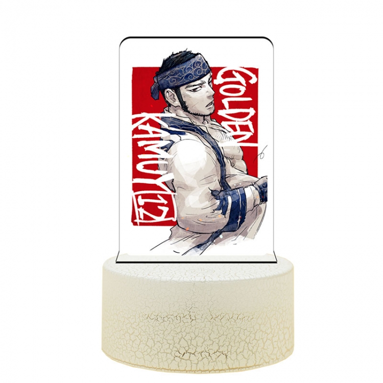 Golden Kamuy 3  Acrylic night light 16 kinds of color changing USB interface box 14X7X4CM white base