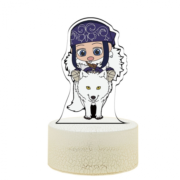 Golden Kamuy 3  Acrylic night light 16 kinds of color changing USB interface box 14X7X4CM white base