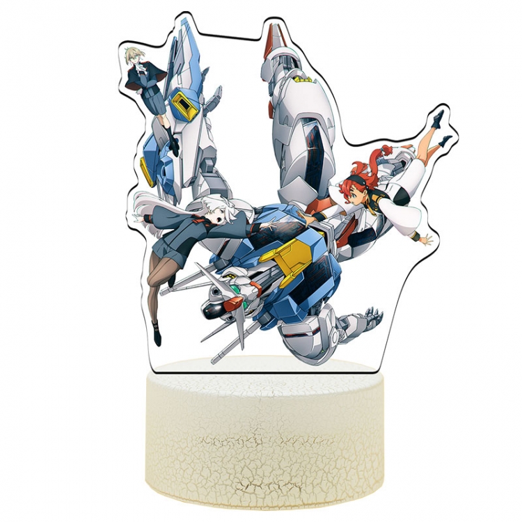 Gundam Acrylic Night Light 16 Color-changing USB Interface Box Set 19X7X4CM white base