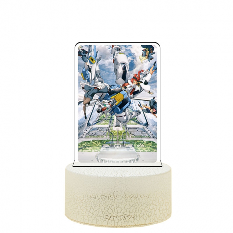 Gundam Acrylic night light 16 kinds of color changing USB interface box 14X7X4CM white base