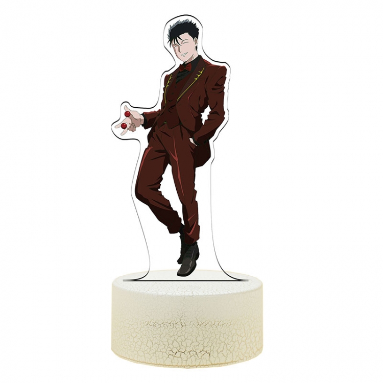 Mob Psycho 100 Acrylic night light 16 kinds of color changing USB interface box 14X7X4CM white base