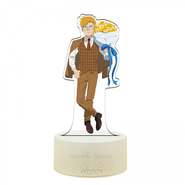 Mob Psycho 100 Acrylic night light 16 kinds of color changing USB interface box 14X7X4CM white base