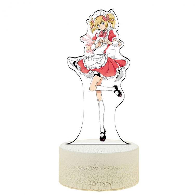 Mob Psycho 100 Acrylic night light 16 kinds of color changing USB interface box 14X7X4CM white base