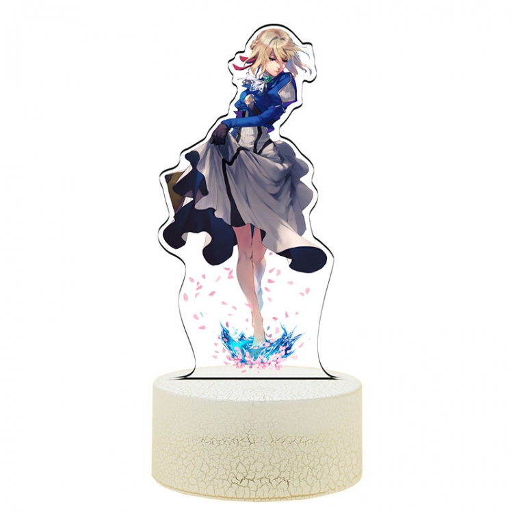 Violet Evergarden Acrylic Night Light 16 Color-changing USB Interface Box Set 19X7X4CM white base
