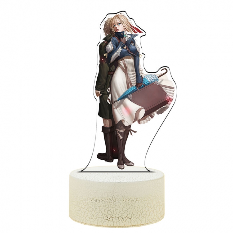 Violet Evergarden Acrylic Night Light 16 Color-changing USB Interface Box Set 19X7X4CM white base