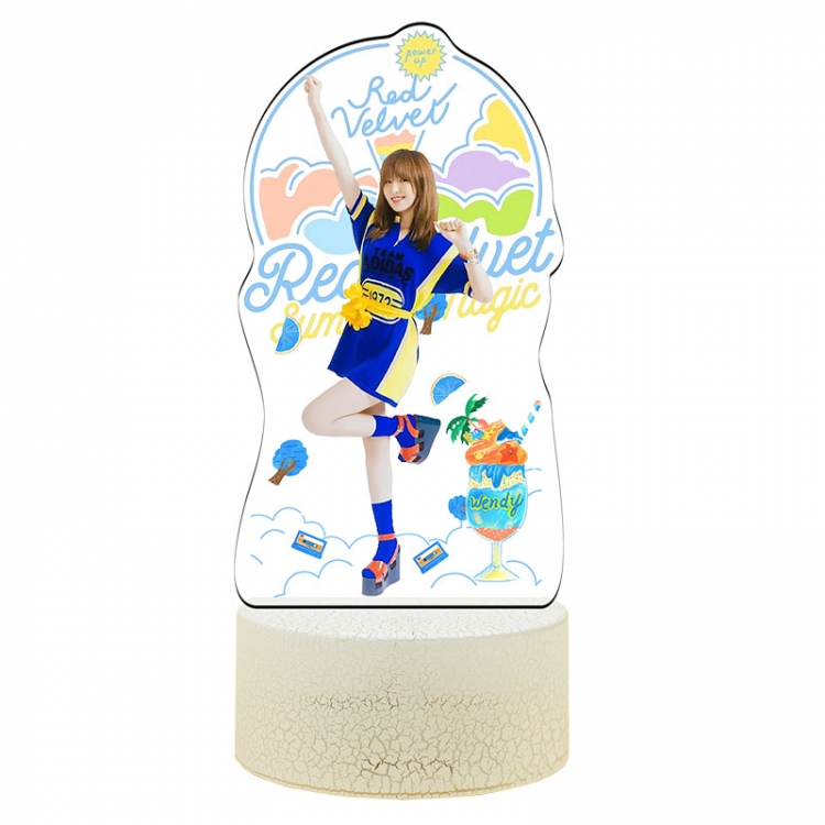 Red Velvet Acrylic Night Light 16 Color-changing USB Interface Box Set 19X7X4CM white base