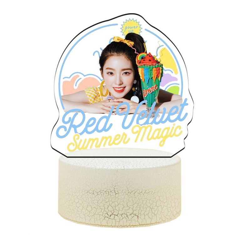 Red Velvet Acrylic night light 16 kinds of color changing USB interface box 14X7X4CM white base