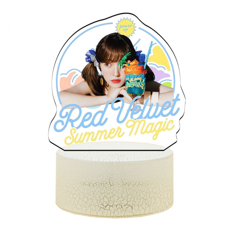 Red Velvet Acrylic night light 16 kinds of color changing USB interface box 14X7X4CM white base