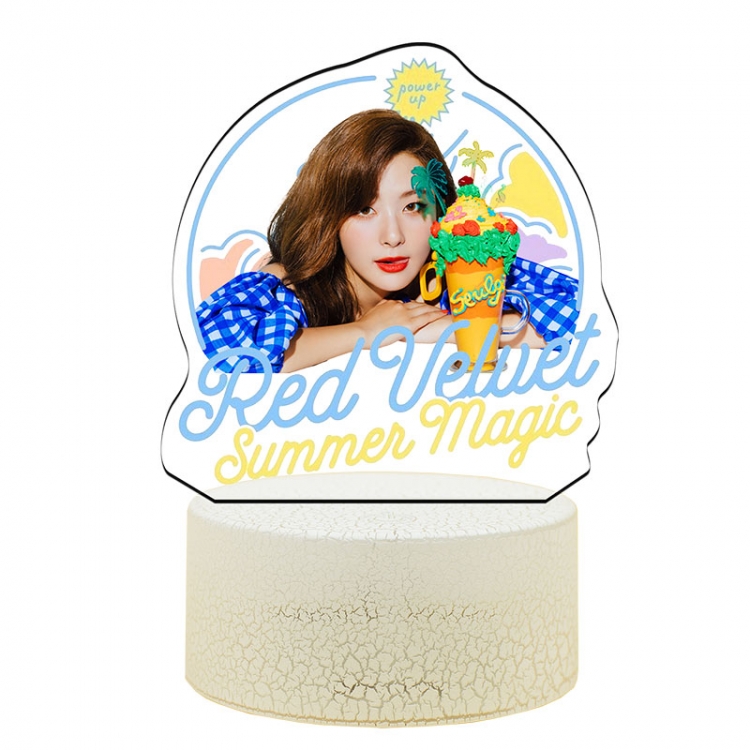 Red Velvet Acrylic night light 16 kinds of color changing USB interface box 14X7X4CM white base