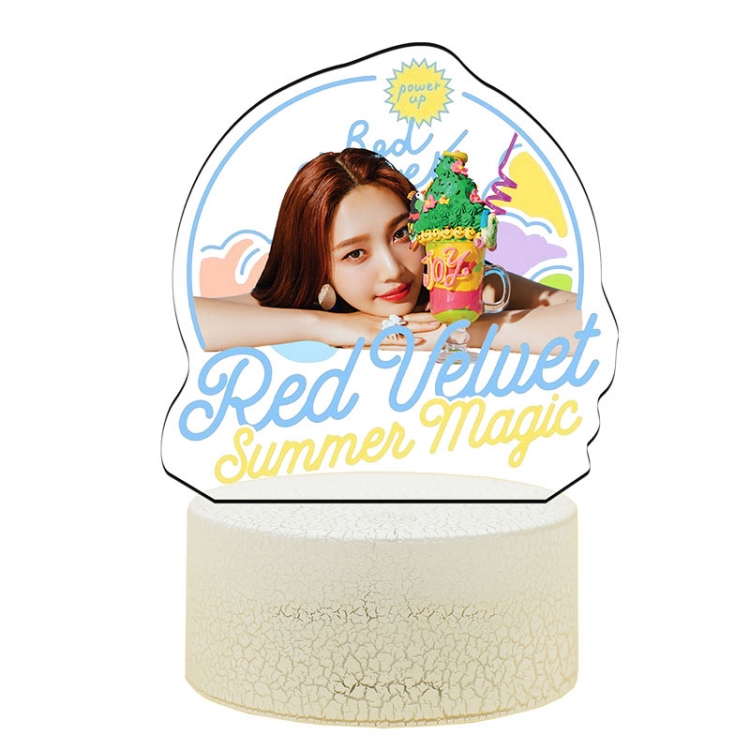 Red Velvet Acrylic night light 16 kinds of color changing USB interface box 14X7X4CM white base